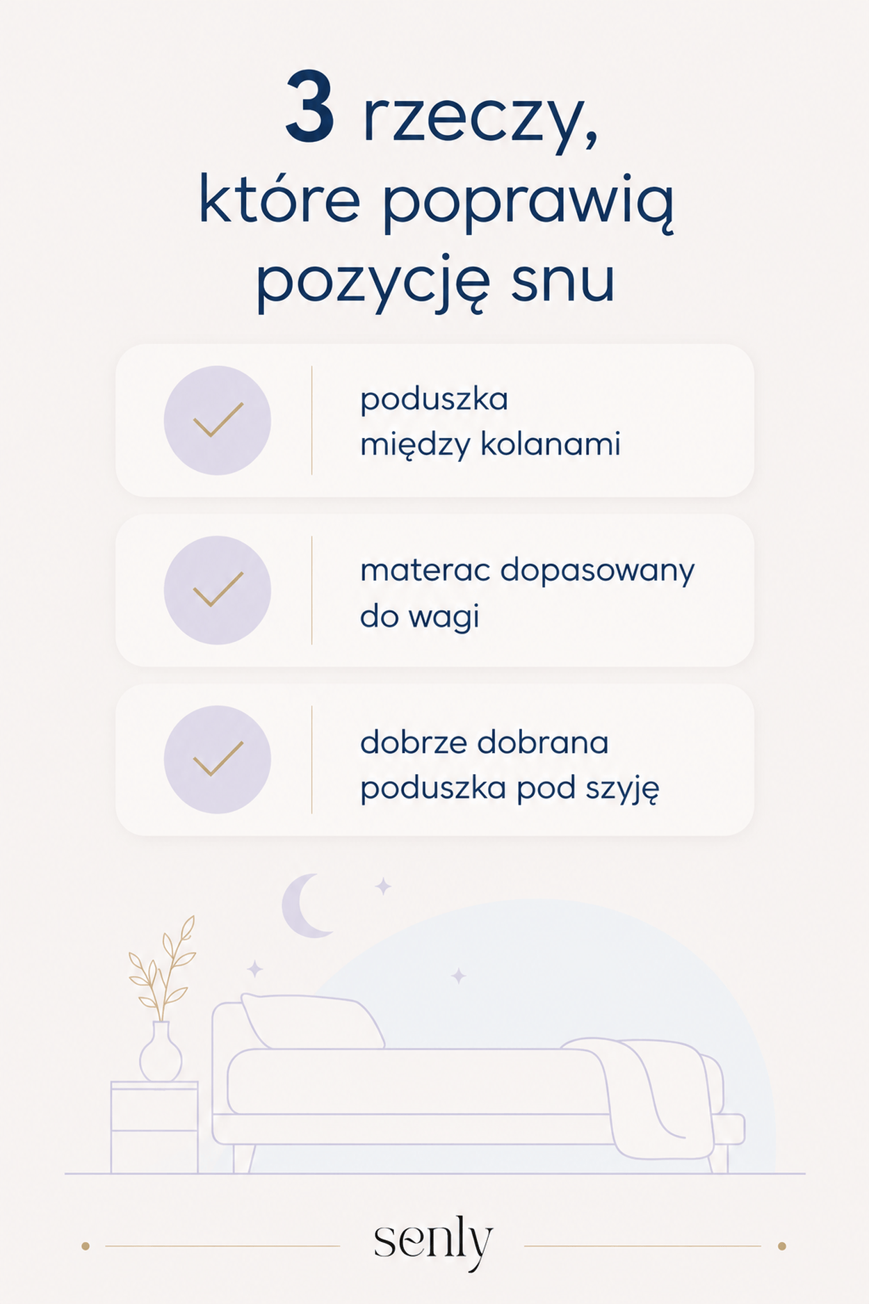 Infografika Jak poprawić pozycję podczas snu i zmniejszyć ból kręgosłupa dzięki właściwemu podparciu ciała