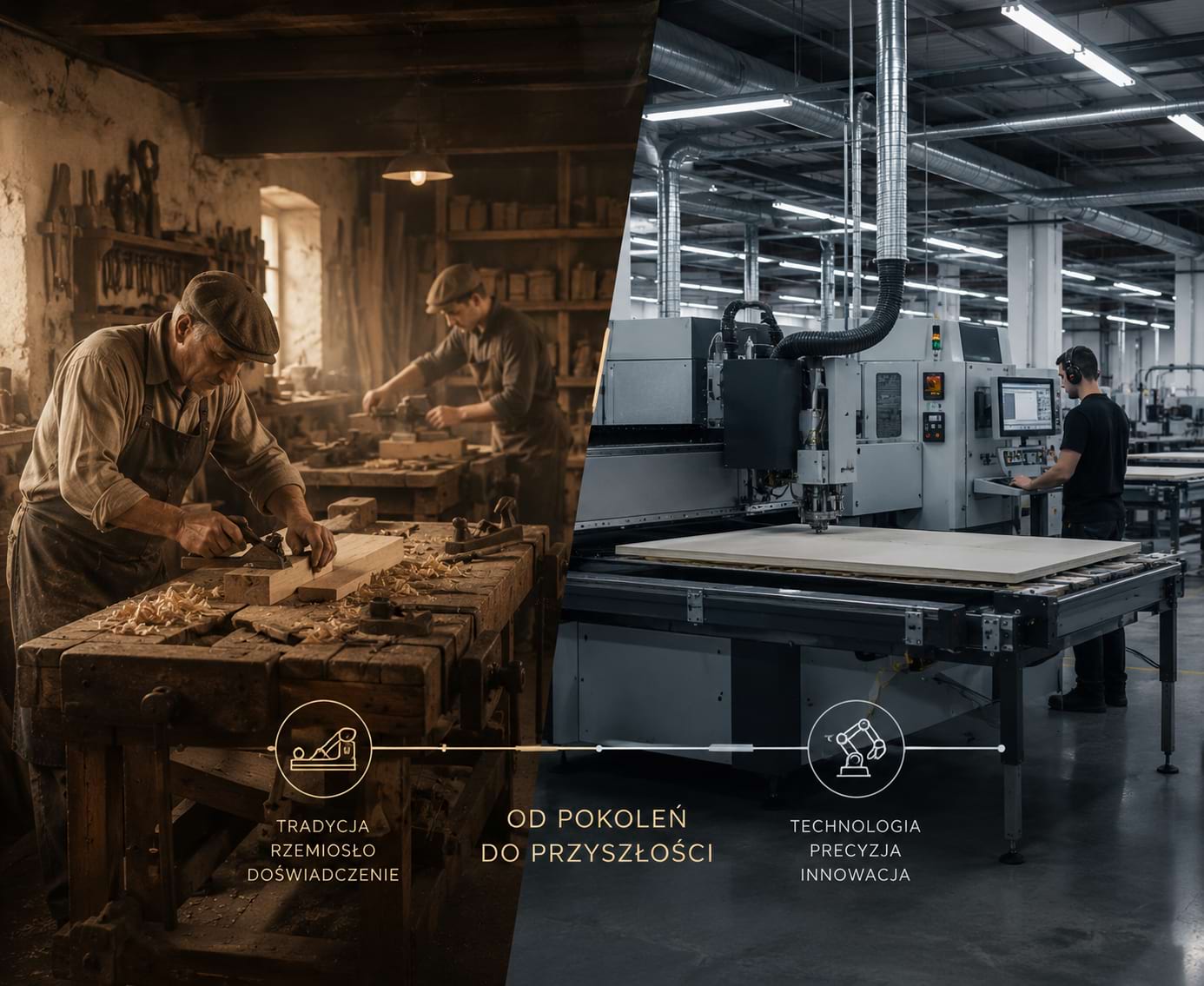 Porównanie tradycyjnego rzemiosła stolarskiego i nowoczesnej produkcji mebli Kępińskie Zagłębie Meblowe