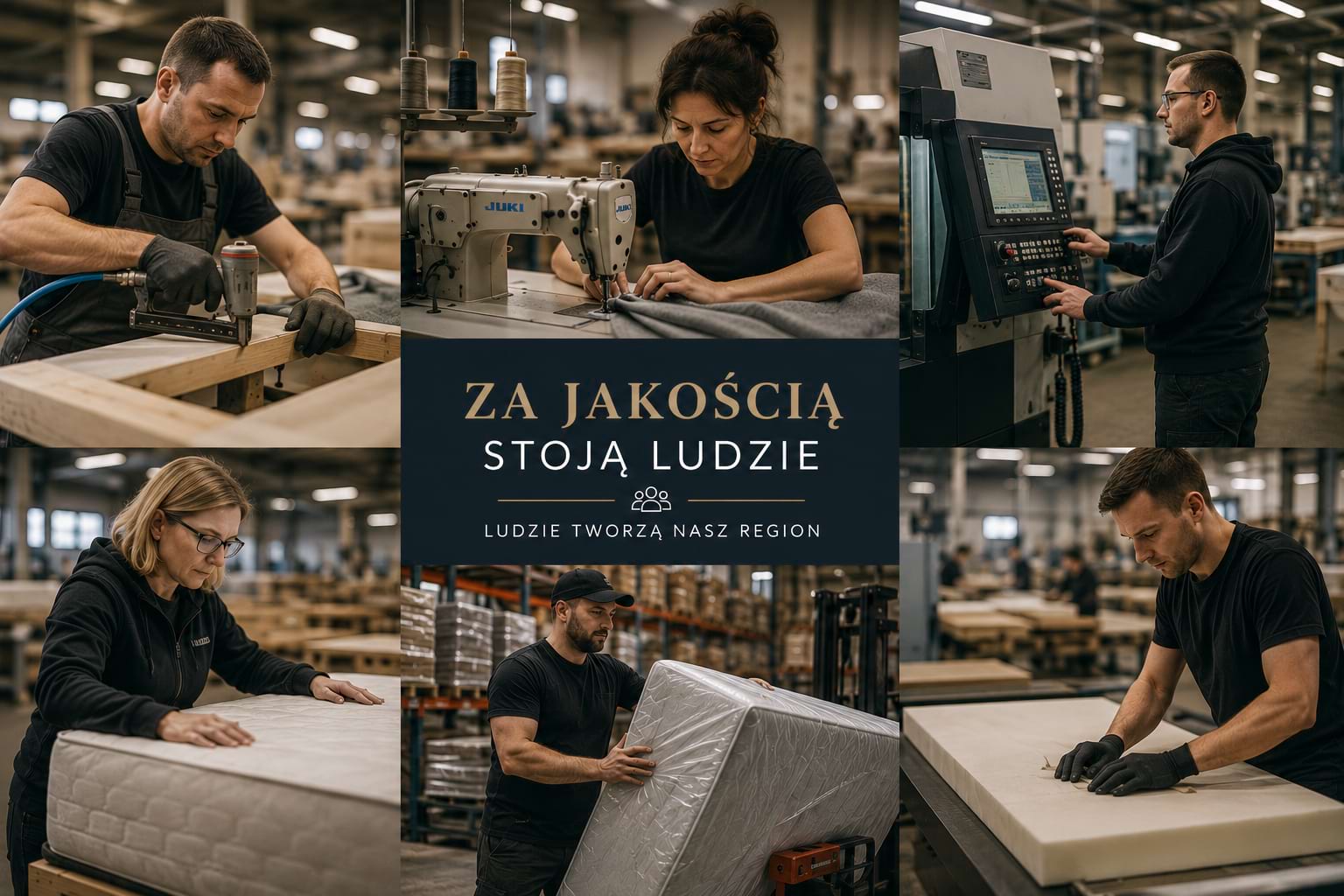 Pracownicy zaangażowani w produkcję materacy i mebli, łączący doświadczenie z nowoczesnymi technologiami Kępińskie Zagłębie Meblowe