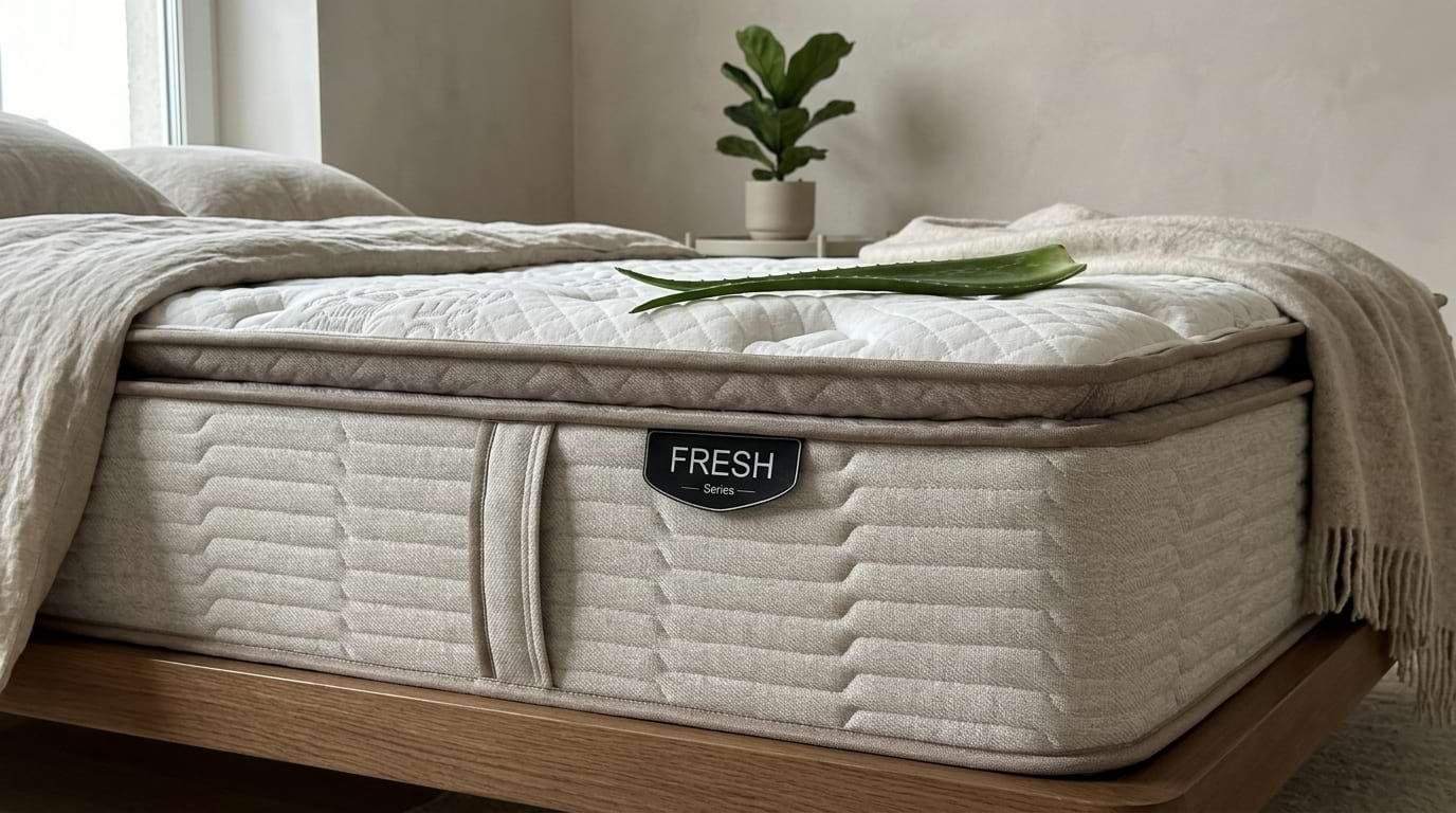 Banner Blog Senly Materac Fresh Aloes z pokrowcem Aloe Vera zapewniającym komfort i przyjemne warunki snu