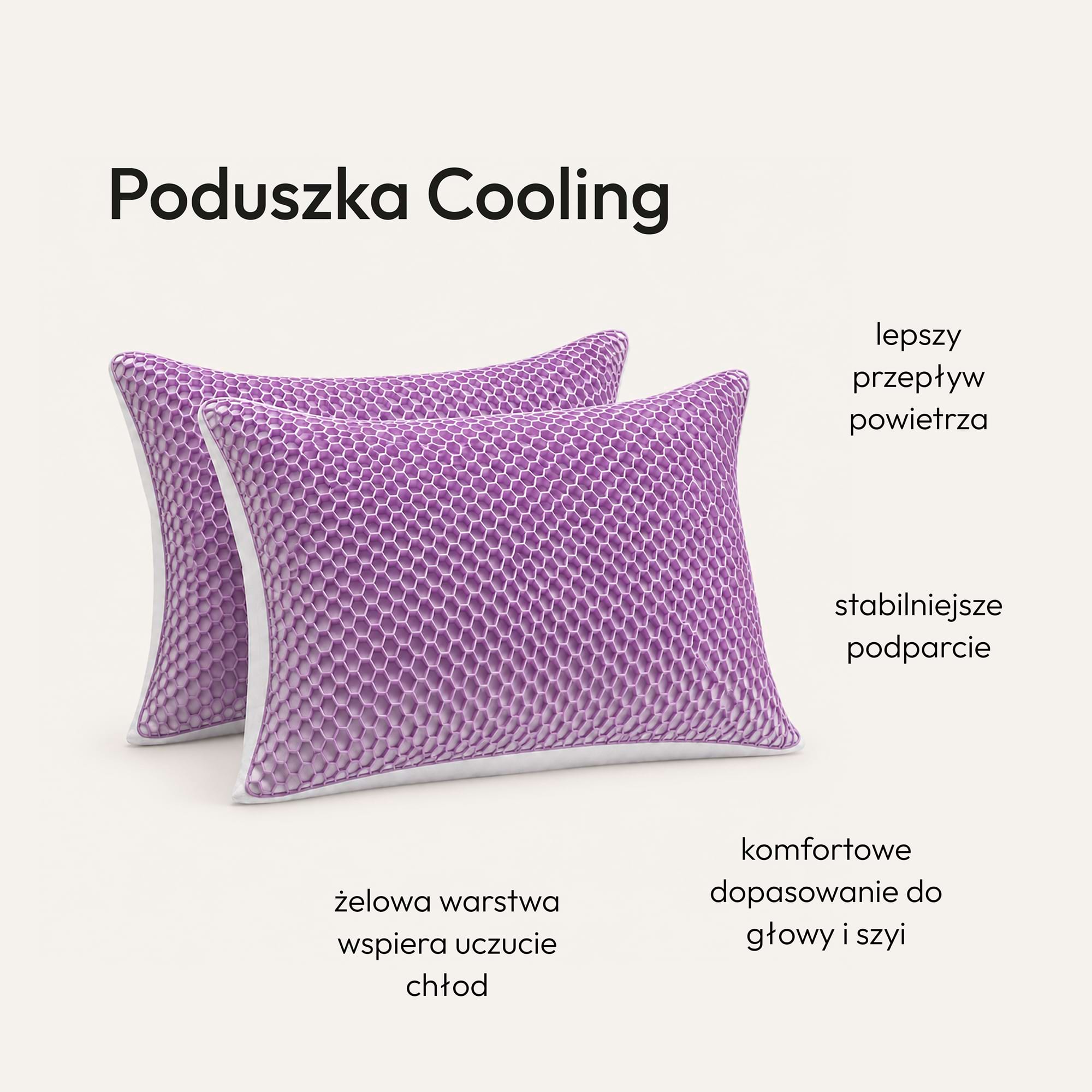 Dwie fioletowe poduszki żelowe cooling