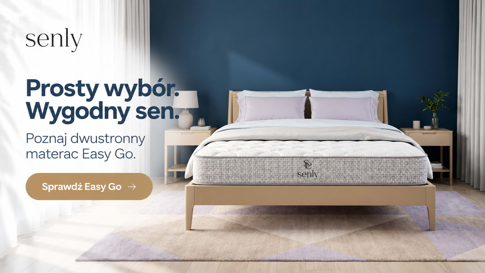 Banner Reklamowy materac kieszeniowy Easy-Go w sypialni
